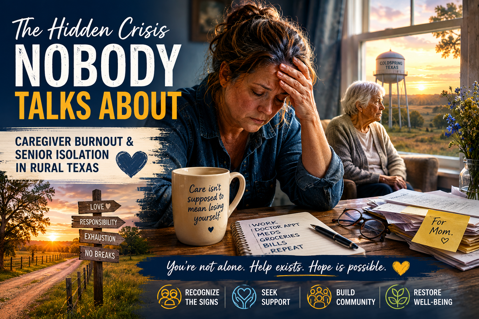 The Hidden Crisis Nobody Talks About: Caregiver Burnout & Senior Isolation in Rural Texas